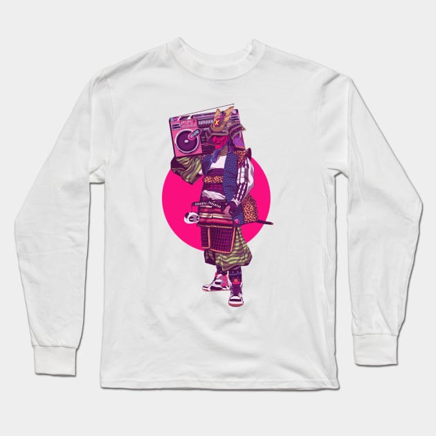 Hip-Hop Samurai Long Sleeve T-Shirt by liamwillard